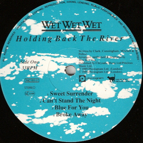Wet Wet Wet – Holding Back The River LP vinyl record, image 3 of 6