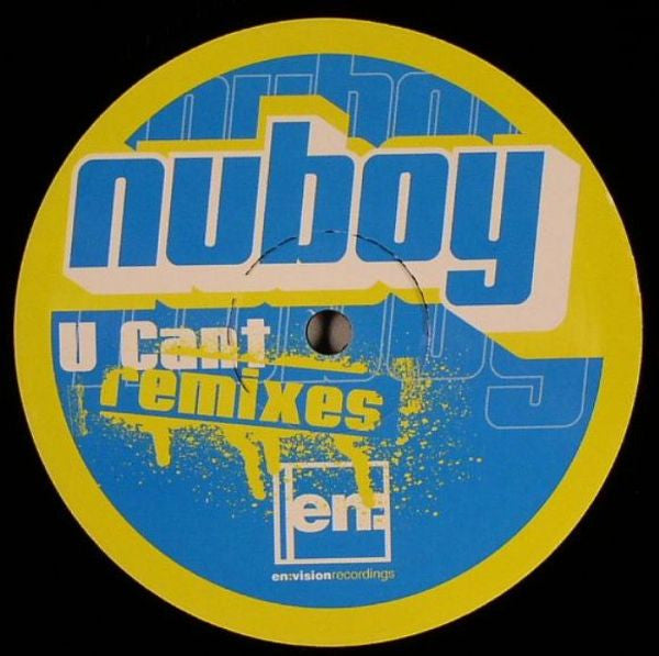 Nu Boy – U Cant (Remixes) 12" vinyl record, image 2 of 2