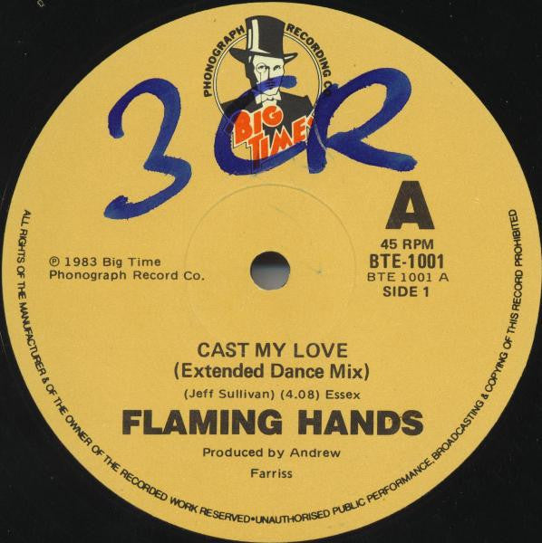 Flaming Hands – Cast My Love (Extended Dance Mix) 12" vinyl record, image 3 of 3