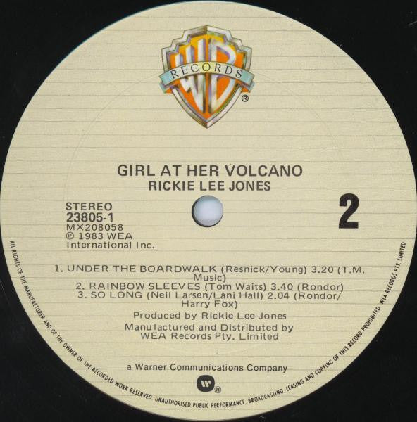 Rickie Lee Jones – Girl At Her Volcano LP vinyl record, image 4 of 4