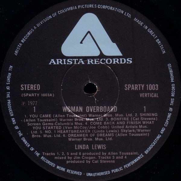 Linda Lewis – Woman Overboard LP vinyl record, image 3 of 6
