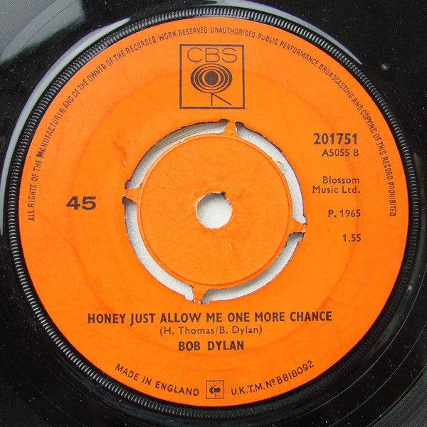 Bob Dylan – Times They Are A-Changin' 7" vinyl record, image 2 of 3