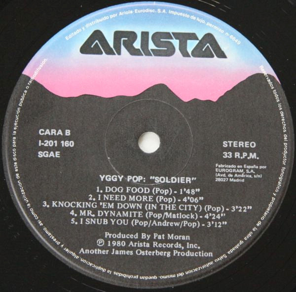 Iggy Pop – Soldier LP vinyl record, image 4 of 4