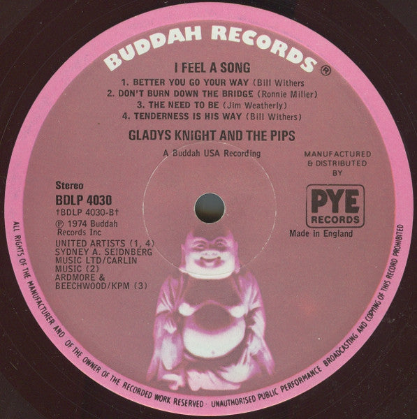 Gladys Knight And The Pips – I Feel A Song LP vinyl record, image 4 of 4