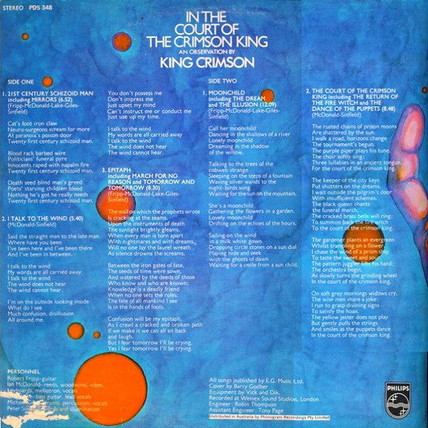 King Crimson – In The Court Of The Crimson King (An Observation By King Crimson) LP vinyl record, image 4 of 6