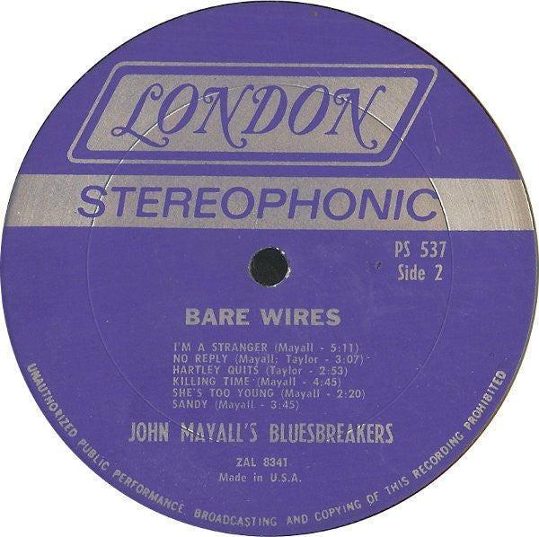 John Mayall & The Bluesbreakers – Bare Wires LP vinyl record, image 6 of 10