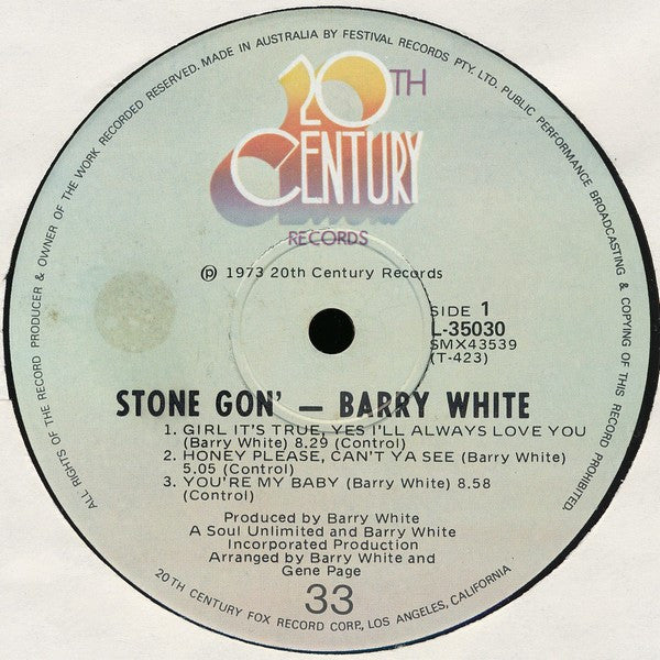 Barry White – Stone Gon' LP vinyl record, image 3 of 4