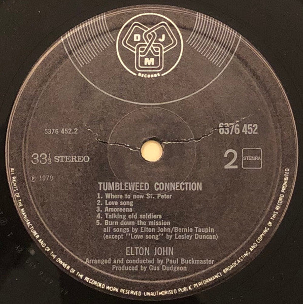 Elton John – Tumbleweed Connection LP vinyl record, image 4 of 4
