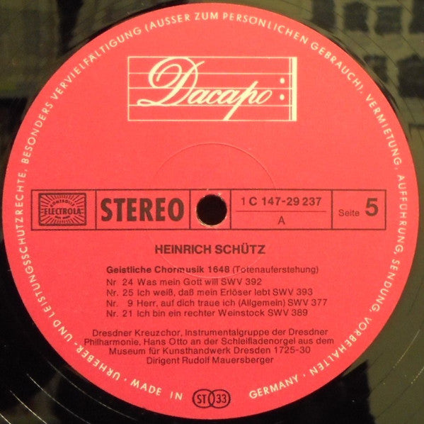 Heinrich Schütz, Dresdner Kreuzchor, Dresdner Philharmonie, Rudolf Mauersberger – Geistliche Chormusik 1648 (3xLP) LP vinyl record, image 9 of 10