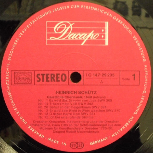 Heinrich Schütz, Dresdner Kreuzchor, Dresdner Philharmonie, Rudolf Mauersberger – Geistliche Chormusik 1648 (3xLP) LP vinyl record, image 5 of 10