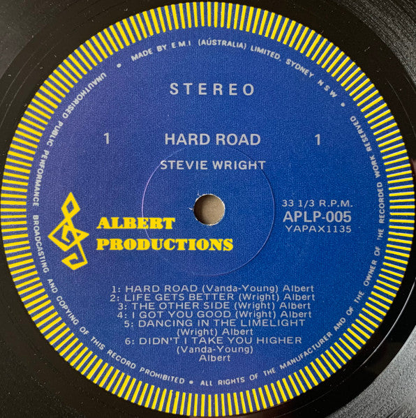 Stevie Wright – Hard Road LP vinyl record, image 3 of 4