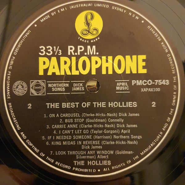 The Hollies – The Best Of The Hollies LP vinyl record, image 4 of 4
