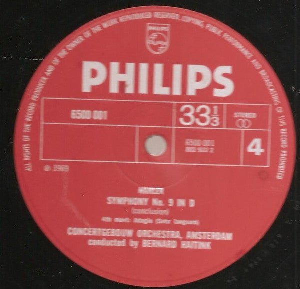 Gustav Mahler, Concertgebouworkest, Bernard Haitink – Symphony No. 9 (2xLP) LP vinyl record, image 5 of 5