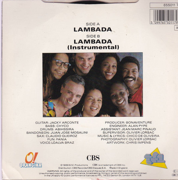 Kaoma – Lambada 7" vinyl record, image 2 of 3
