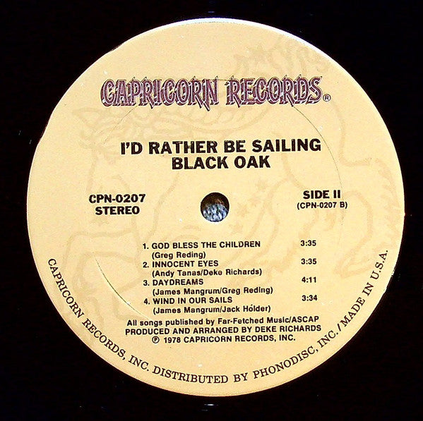 Black Oak Arkansas – I'd Rather Be Sailing LP vinyl record, image 4 of 5