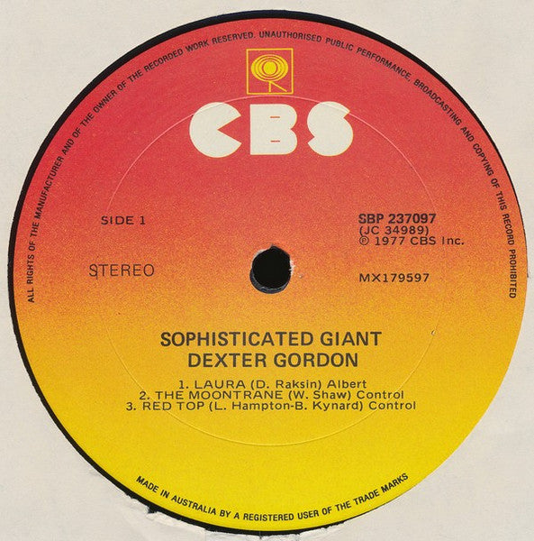 Dexter Gordon – Sophisticated Giant LP vinyl record, image 3 of 4