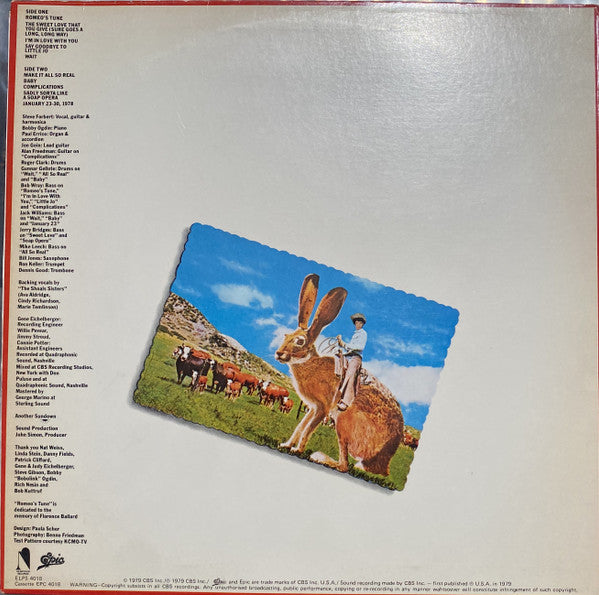 Steve Forbert – Jackrabbit Slim LP vinyl record, image 2 of 4