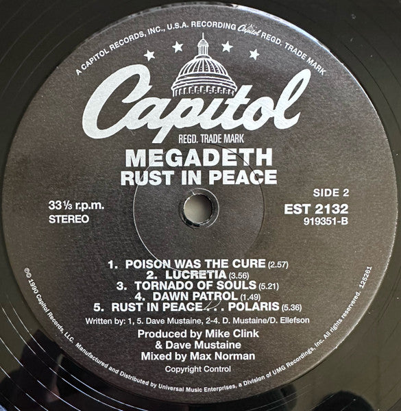 Megadeth – Rust In Peace LP vinyl record, image 4 of 8