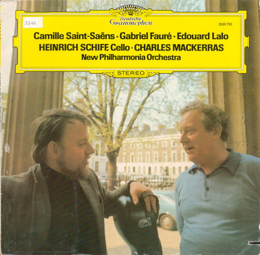 Heinrich Schiff, Sir Charles Mackerras, New Philharmonia Orchestra – Camille Saint-Saëns, Gabriel Fauré, Édouard Lalo: Works for Cello & Orchestra LP vinyl record, image 1 of 4