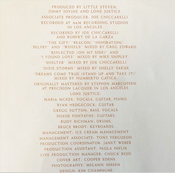 Lone Justice – Shelter LP vinyl record, image 5 of 8
