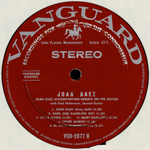 Joan Baez – Joan Baez LP vinyl record, image 4 of 4