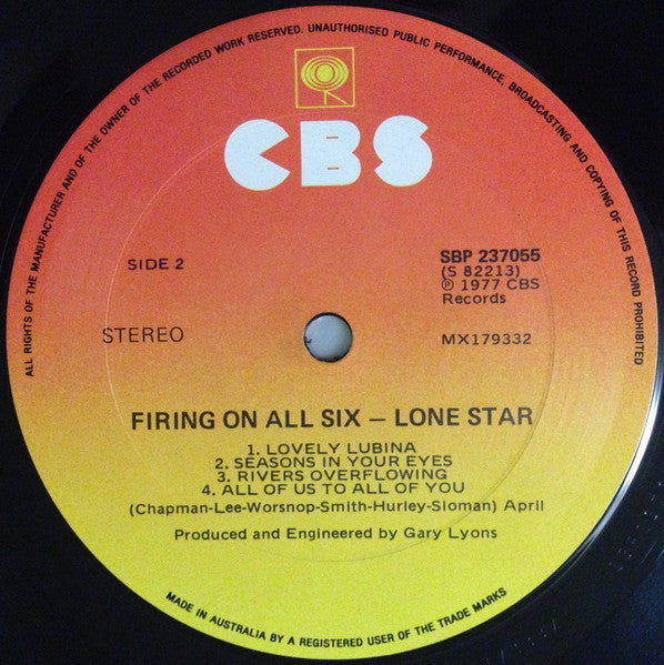 Lone Star – Firing On All Six LP vinyl record, image 4 of 5