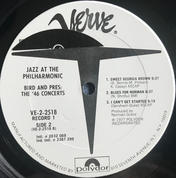 Jazz At The Philharmonic – Bird And Pres: The '46 Concerts (2xLP) LP vinyl record, image 10 of 10