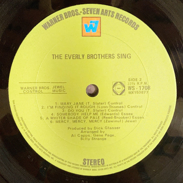 Everly Brothers – The Everly Brothers Sing LP vinyl record, image 4 of 4