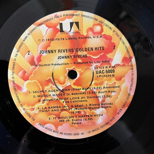 Johnny Rivers – Johnny Rivers' Golden Hits LP vinyl record, image 2 of 4