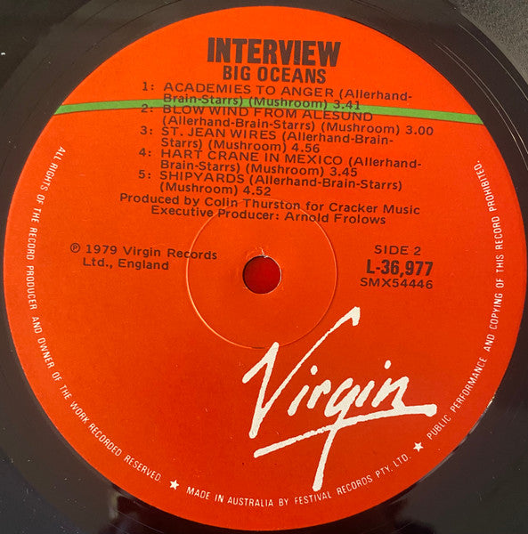 Interview – Big Oceans LP vinyl record, image 6 of 6