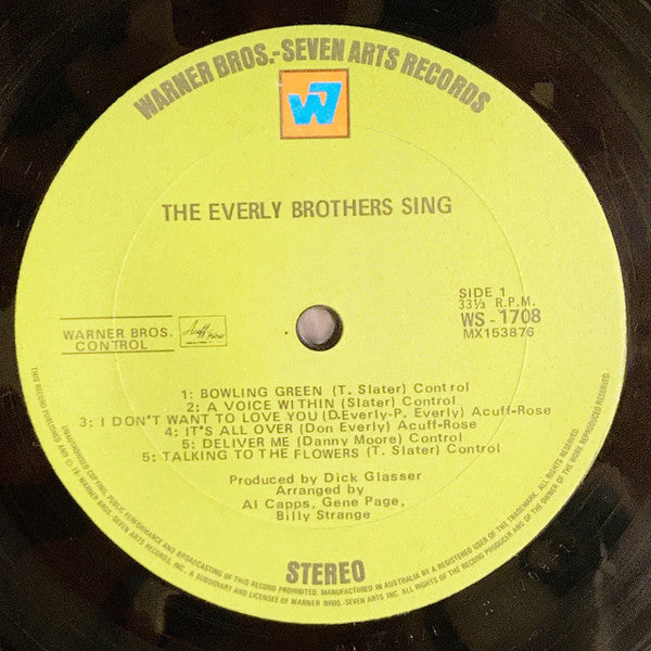 Everly Brothers – The Everly Brothers Sing LP vinyl record, image 3 of 4