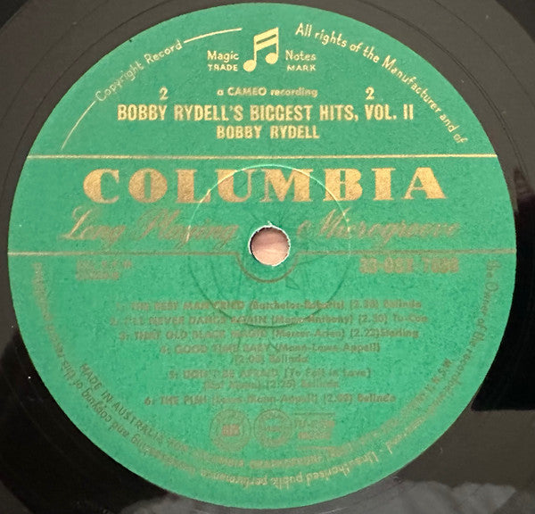 Bobby Rydell – Biggest Hits Volume 2 LP vinyl record, image 4 of 4