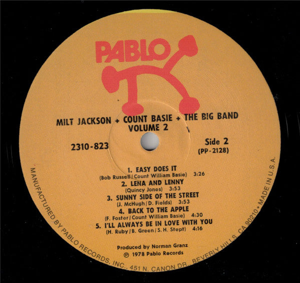 Milt Jackson, Count Basie Big Band – Vol. 2 LP vinyl record, image 4 of 4