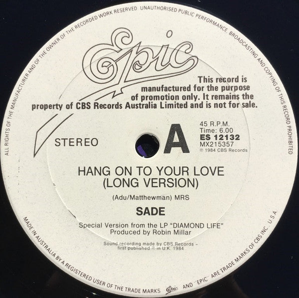Sade – Hang On To Your Love 12" vinyl record, image 1 of 2