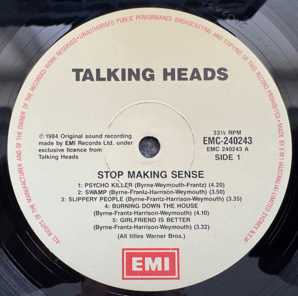 Talking Heads – Stop Making Sense LP vinyl record, image 3 of 6