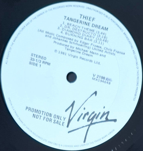 Tangerine Dream – Thief LP vinyl record, image 4 of 5