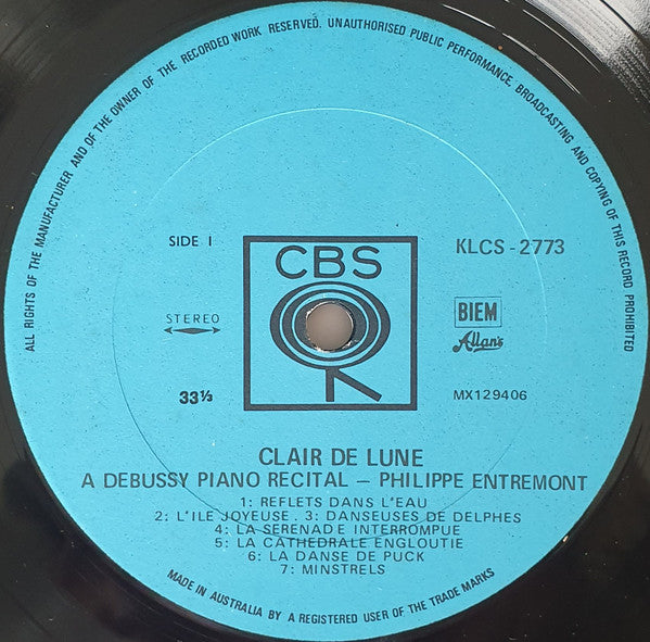 Claude Debussy, Philippe Entremont – Clair De Lune (A Debussy Piano Recital) LP vinyl record, image 3 of 4