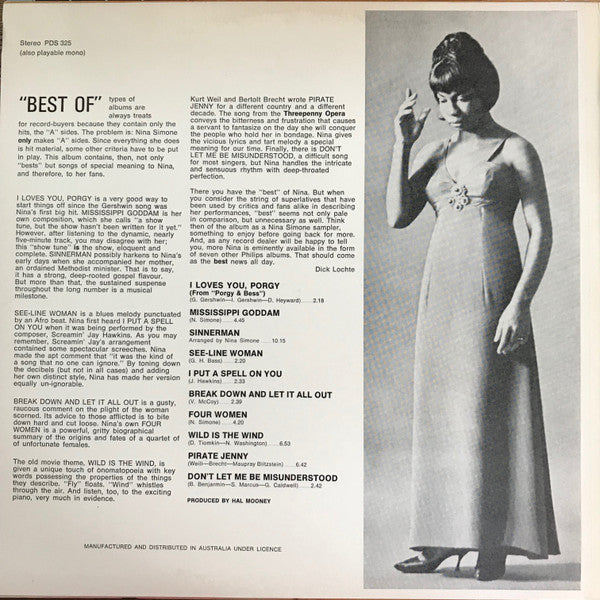 Nina Simone – The Best Of Nina Simone LP vinyl record, image 2 of 4