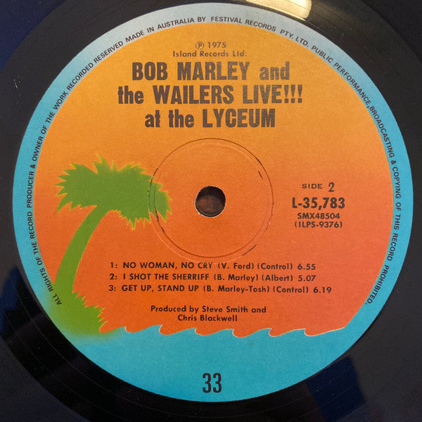 Bob Marley & The Wailers – Live ! LP vinyl record, image 4 of 4