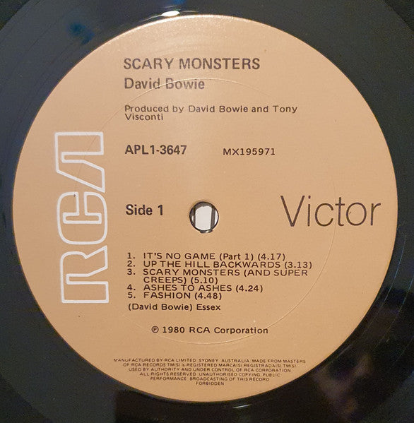 David Bowie – Scary Monsters LP vinyl record, image 3 of 5
