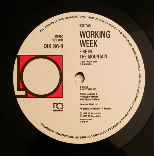 Working Week – Fire In The Mountain LP vinyl record, image 4 of 4
