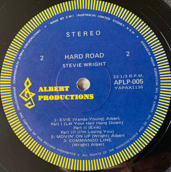 Stevie Wright – Hard Road LP vinyl record, image 4 of 4