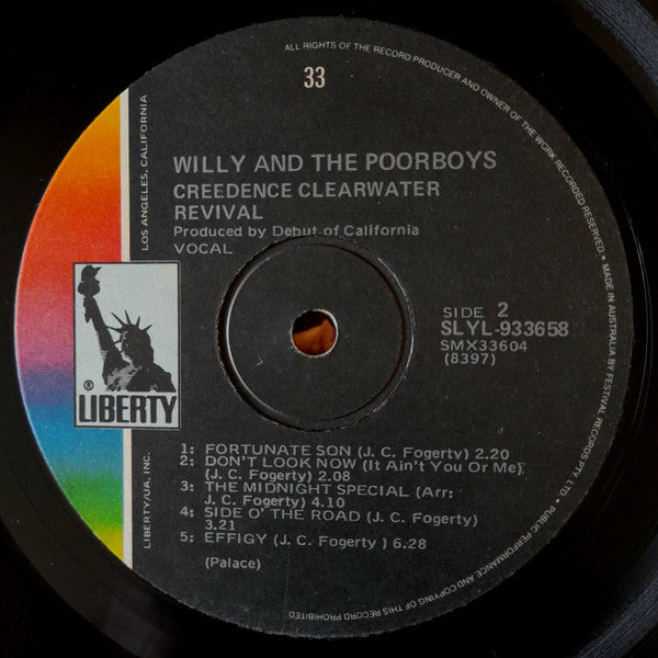 Creedence Clearwater Revival – Willy And The Poor Boys LP vinyl record, image 4 of 4