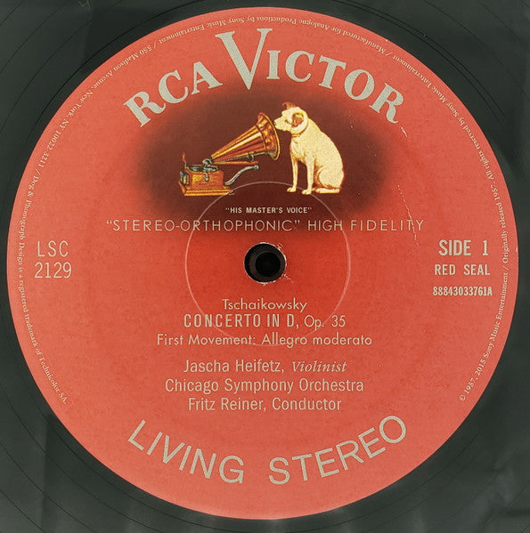 Pyotr Ilyich Tchaikovsky, Jascha Heifetz, Fritz Reiner, Chicago Symphony Orchestra – Violin Concerto LP vinyl record, image 3 of 4
