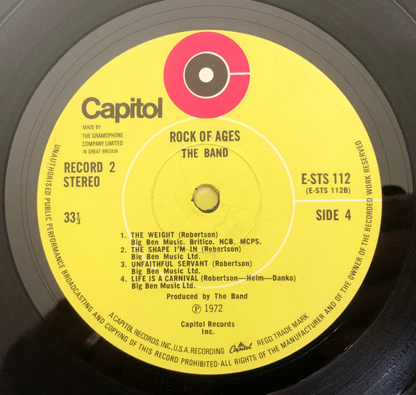The Band – Rock Of Ages: The Band In Concert (2xLP) LP vinyl record, image 7 of 8