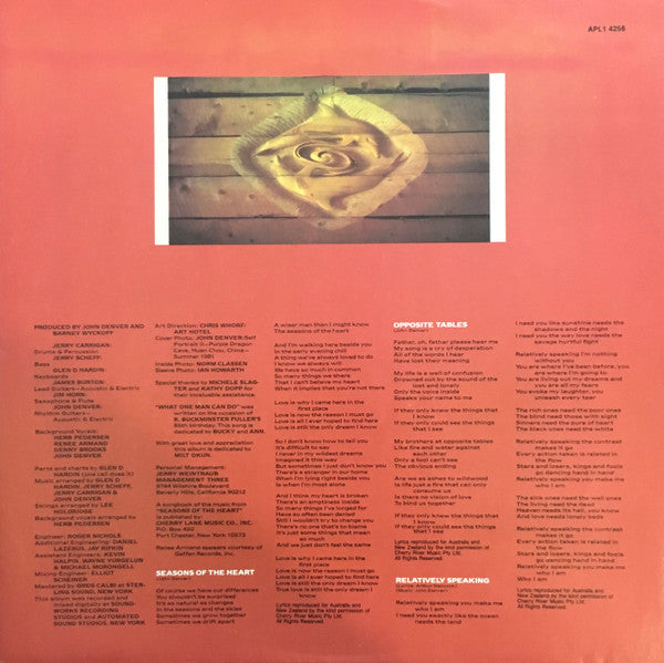 John Denver – Seasons Of The Heart LP vinyl record, image 5 of 8