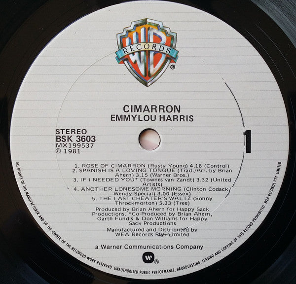 Emmylou Harris – Cimarron LP vinyl record, image 3 of 7