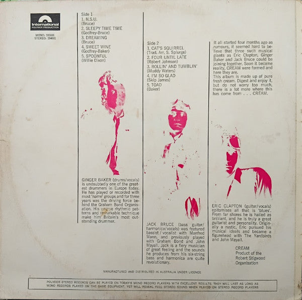 Cream – Fresh Cream LP vinyl record, image 2 of 4