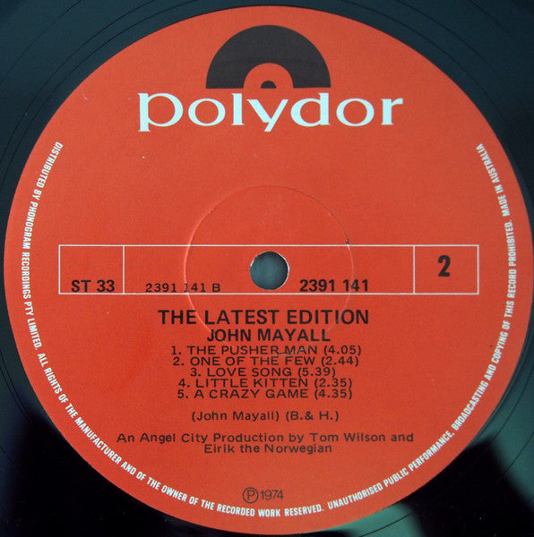John Mayall – The Latest Edition LP vinyl record, image 6 of 6