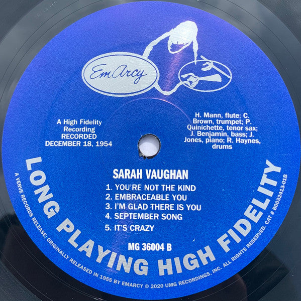 Sarah Vaughan – Sarah Vaughan LP vinyl record, image 6 of 10